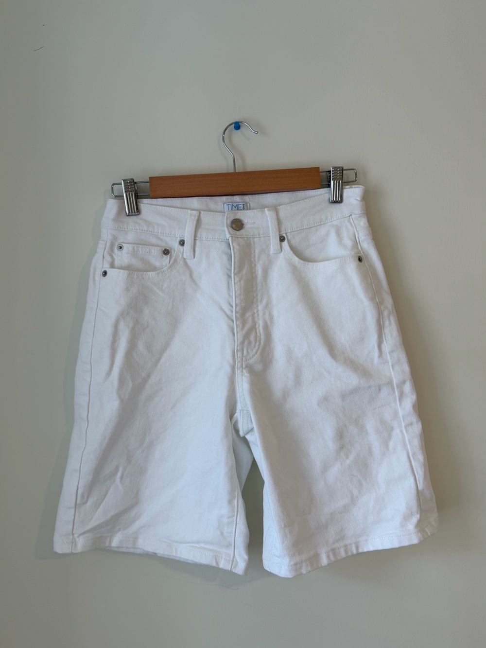 Time and Tru Cream High-Rise Bermuda Shorts